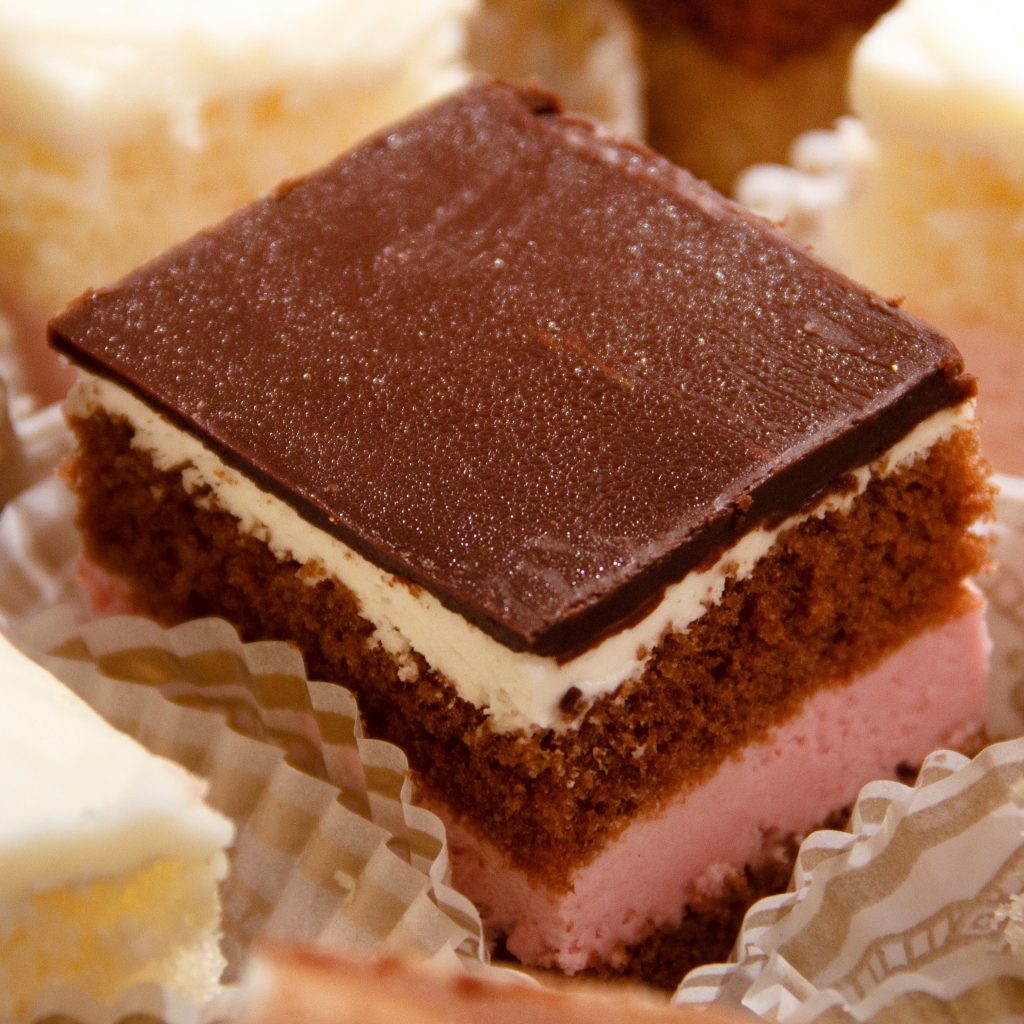 Raspberry Chambord Cake Square - Minis