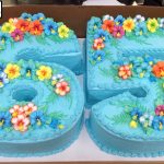 custom birthday decorated cake number tropical hawaiian