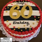 custom birthday decorated cake stripes gold