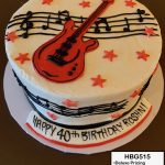 custom birthday decorated cake guitar music