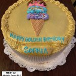 custom birthday decorated cake teen gold ice cream