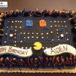 custom birthday decorated cake teen pac man