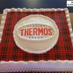 custom special moments retirement decorated cake plaid thermos