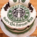 custom birthday decorated cake teen starbucks coffee