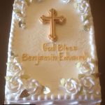 custom religious decorated cake cross gold