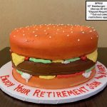 custom special moments retirement decorated cake burger