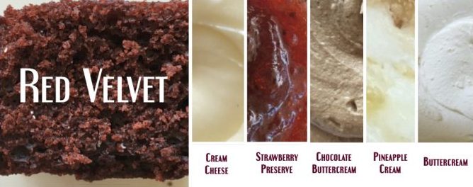 Red Velvet Wedding Cake:Filling Combos