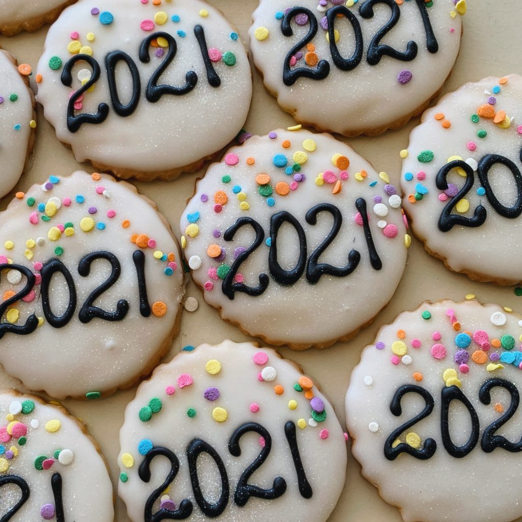 Confetti Grad Year Cookie 2021