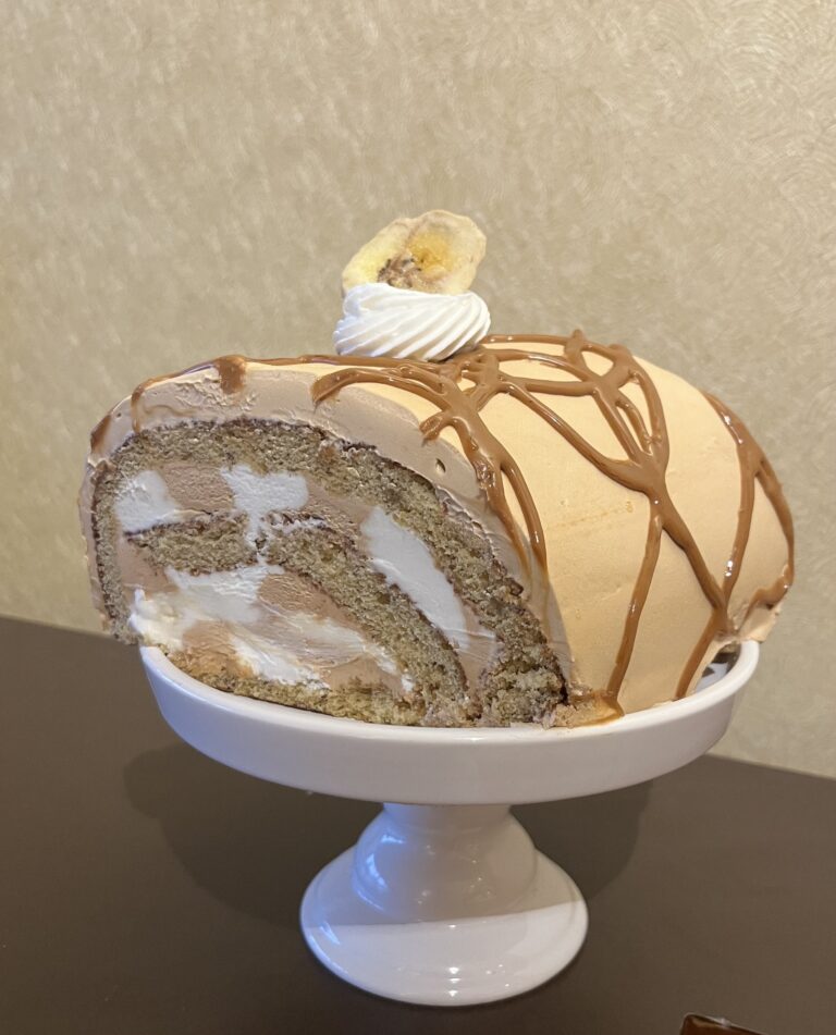Banana Salted Caramel Cake Roll